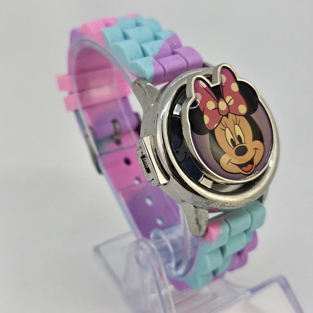 Disney Minnie Mouse Unicorn Spinner Digital LCD Kids Watch 36MM New‎ Battery